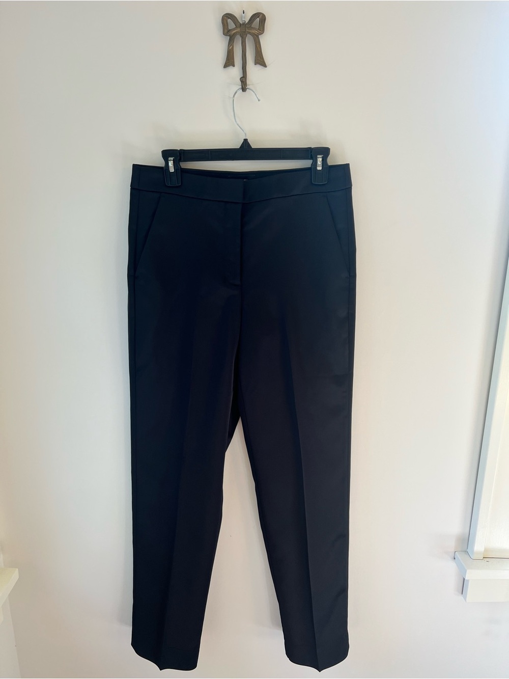 J.Crew Collection Kate Satin Straight Leg High Rise Pants Black BM770 Size 4